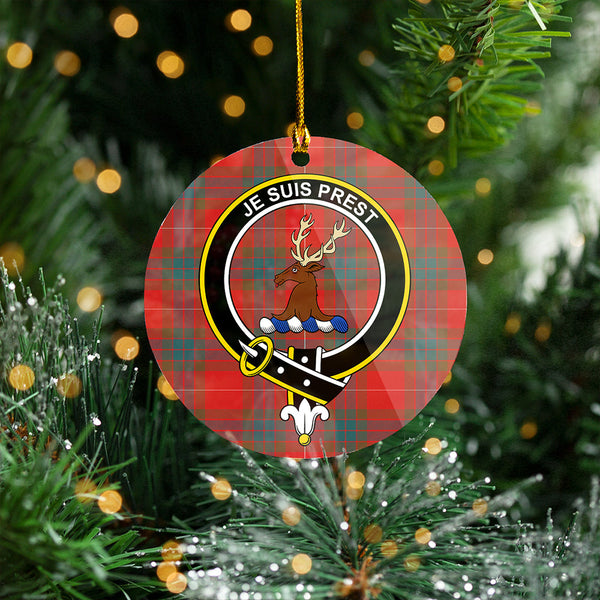 Fraser Weathered Clan Badge Tartan Plastic Christmas Ornaments