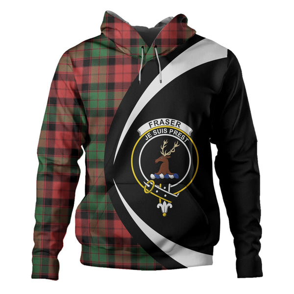 Fraser of Altyre Ancient Clan Badge Tartan Hoodie Circle Style