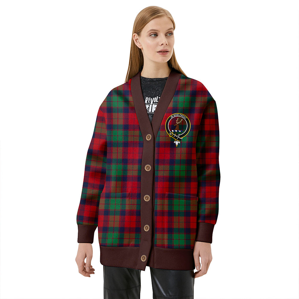 Fraser of Altyre Modern Clan Badge Tartan V-neck Cardigan