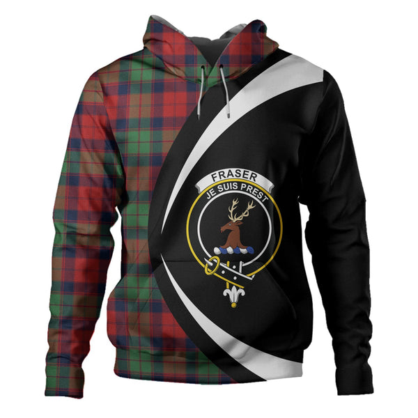 Fraser of Altyre Modern Clan Badge Tartan Hoodie Circle Style