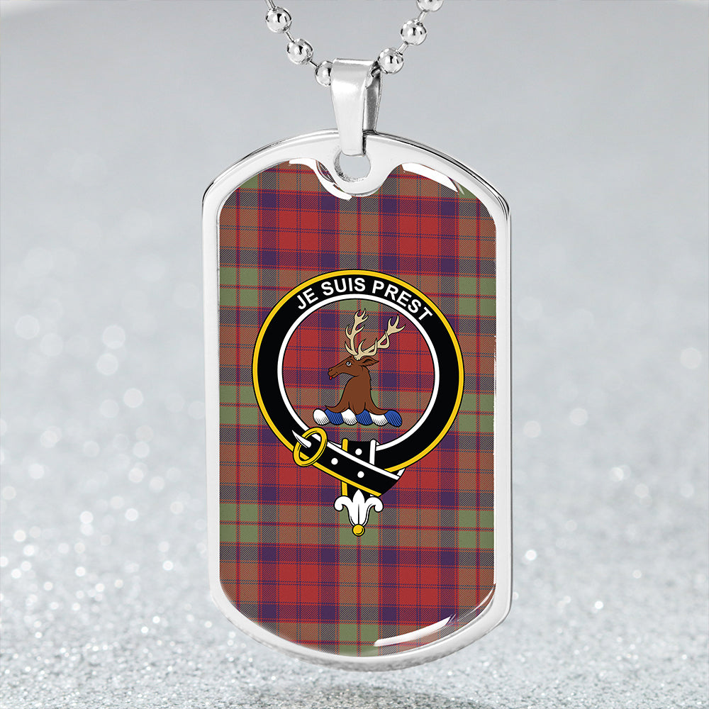 Fraser of Altyre Reconst Weathered Clan Badge Classic Tartan Dog Tag Necklace