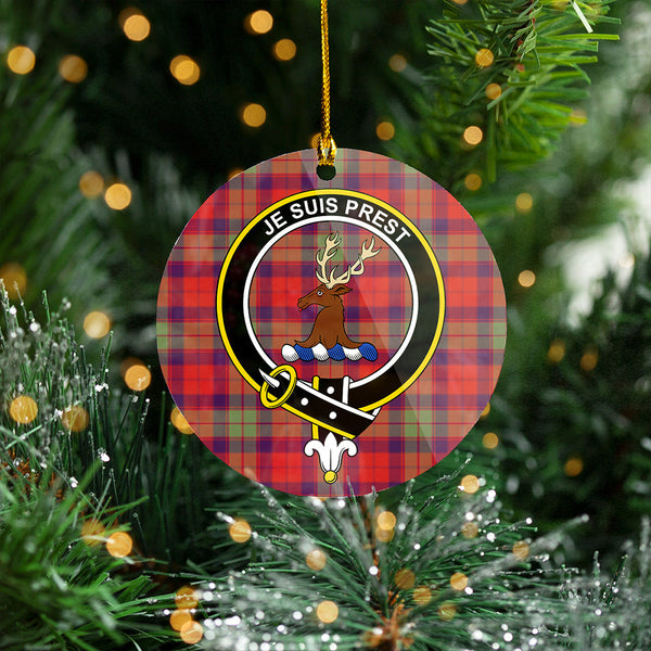 Fraser of Altyre Weathered Clan Badge Tartan Plastic Christmas Ornaments