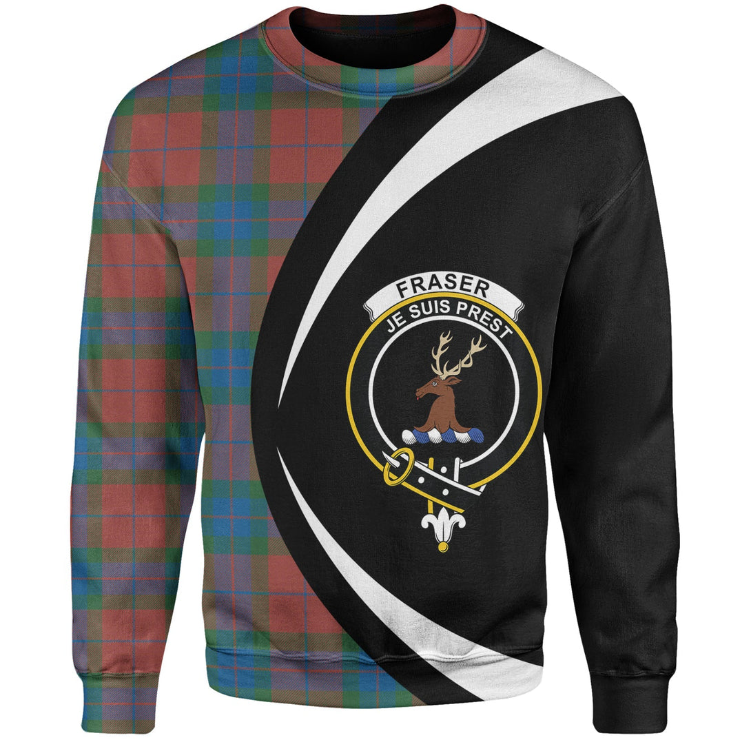 Fraser of Boblainy Hugh Ancient Clan Badge Tartan Sweatshirt Circle Style Personalized