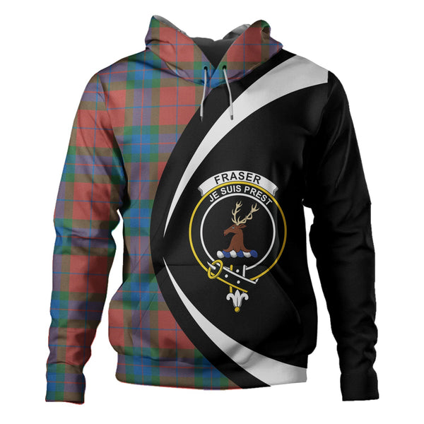 Fraser of Boblainy Hugh Ancient Clan Badge Tartan Hoodie Circle Style