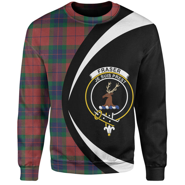 Fraser of Boblainy Hugh Modern Clan Badge Tartan Sweatshirt Circle Style Personalized