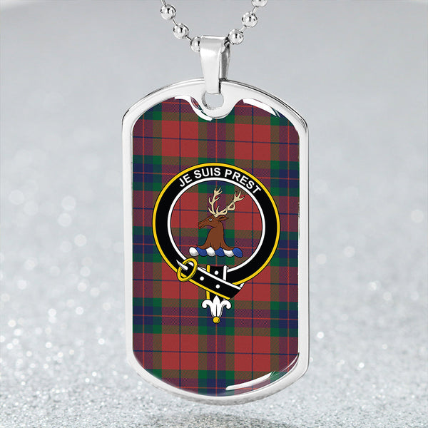 Fraser of Boblainy Hugh Modern Clan Badge Classic Tartan Dog Tag Necklace