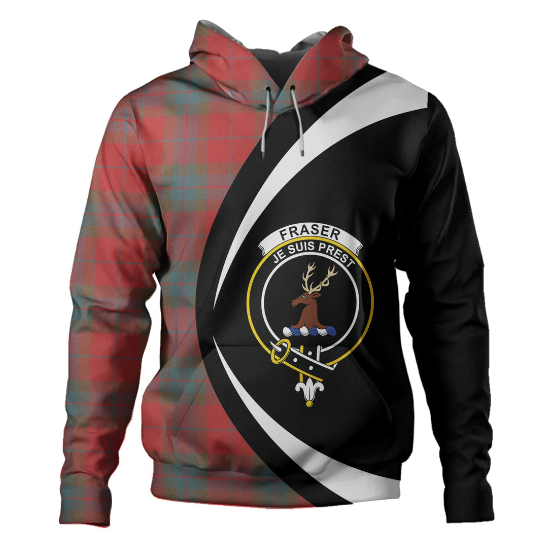 Fraser of Boblainy Hugh Weathered Clan Badge Tartan Hoodie Circle Style