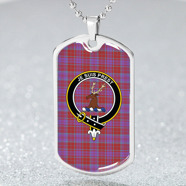 Fraser of Reelig Ancient Clan Badge Classic Tartan Dog Tag Necklace