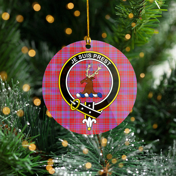 Fraser of Reelig Ancient Clan Badge Tartan Plastic Christmas Ornaments