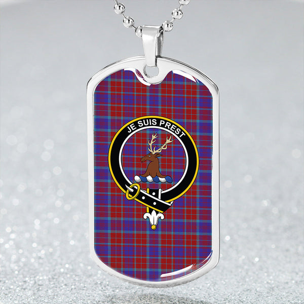 Fraser of Reelig Modern Clan Badge Classic Tartan Dog Tag Necklace