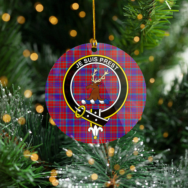 Fraser of Reelig Modern Clan Badge Tartan Plastic Christmas Ornaments