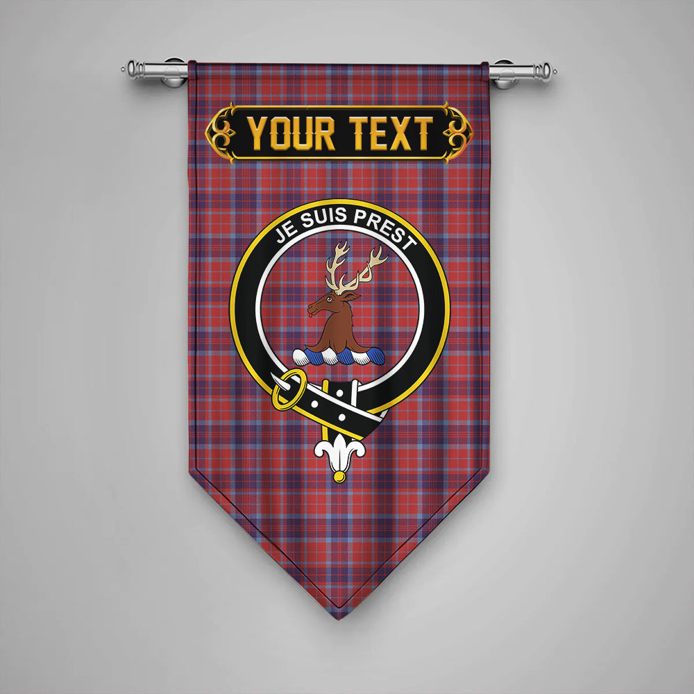 Fraser of Reelig Weathered Clan Badge Tartan Gonfalon Personalize