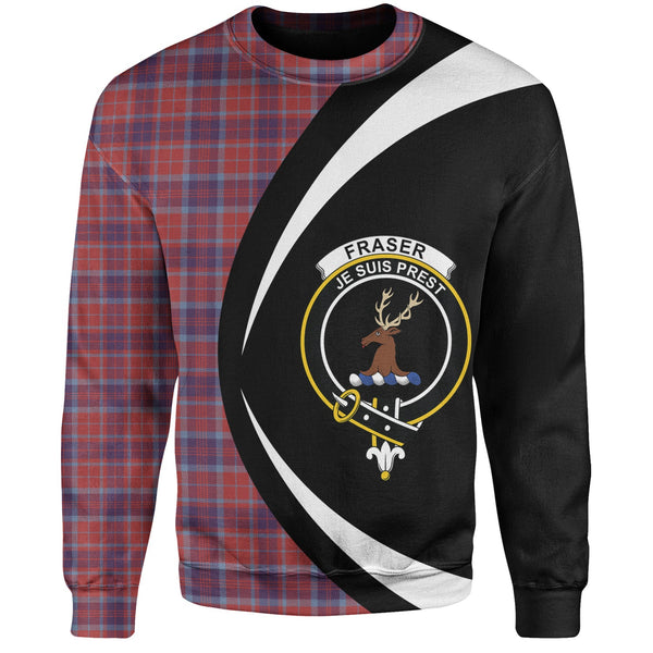 Fraser of Reelig Weathered Clan Badge Tartan Sweatshirt Circle Style Personalized