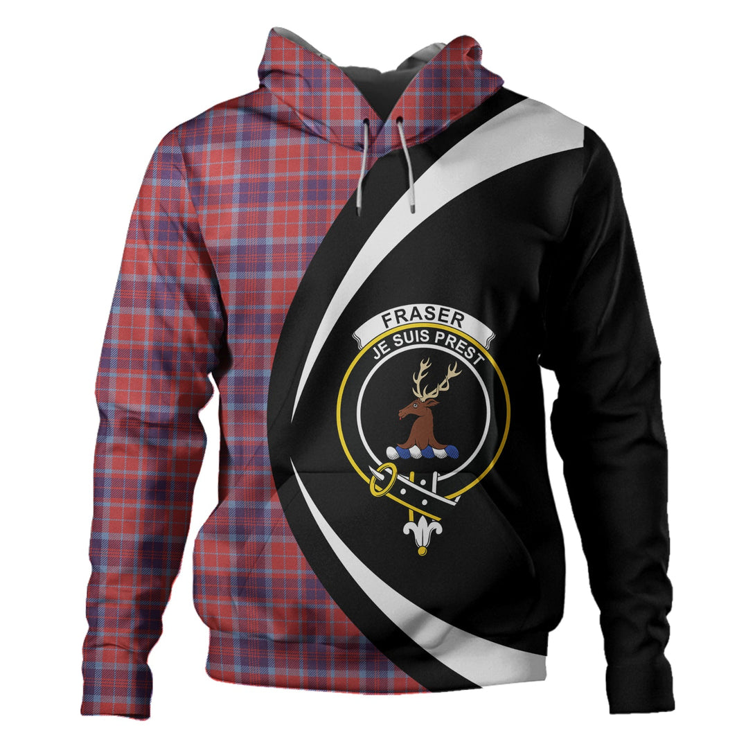 Fraser of Reelig Weathered Clan Badge Tartan Hoodie Circle Style