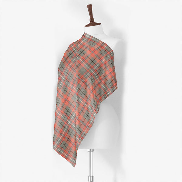 Fraser Red Weathered Tartan Classic Silk Habotai Square Scarf