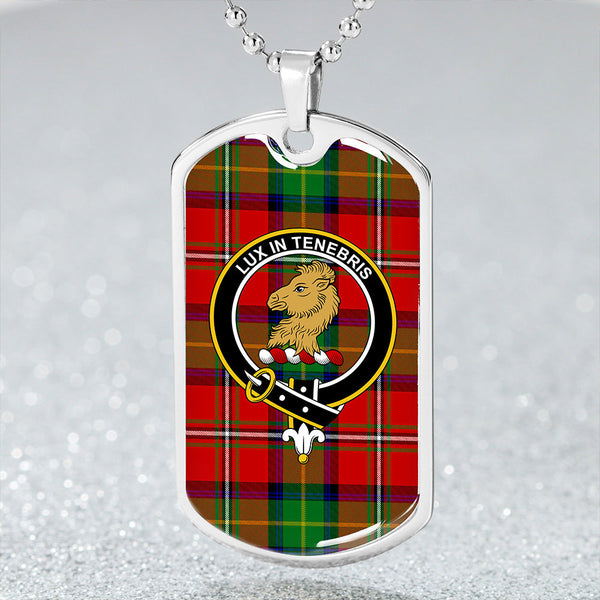 Fullerton Clan Badge Classic Tartan Dog Tag Necklace