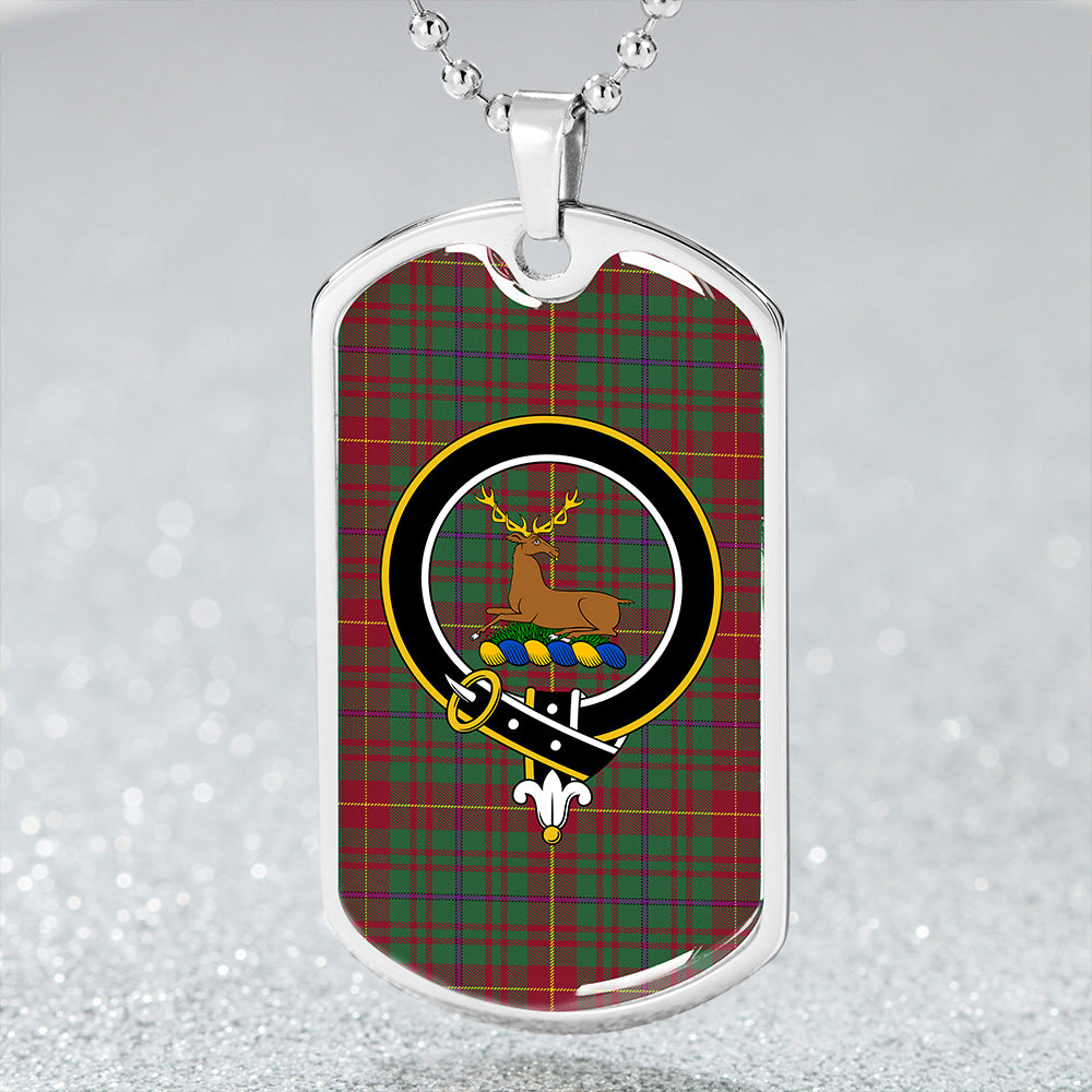 Fulton 1982 Modern Clan Badge Classic Tartan Dog Tag Necklace