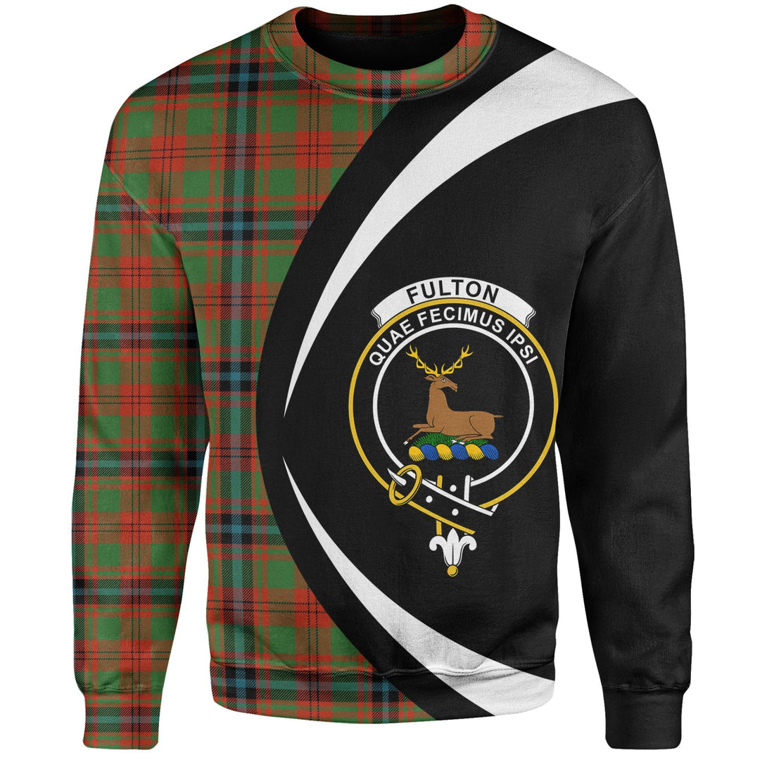 Fulton 1999 Ancient Clan Badge Tartan Sweatshirt Circle Style Personalized