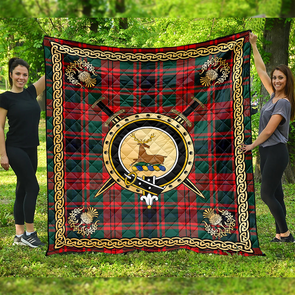 Fulton 1999 Modern Clan Badge Tartan Premium Quilt Celtic Shield