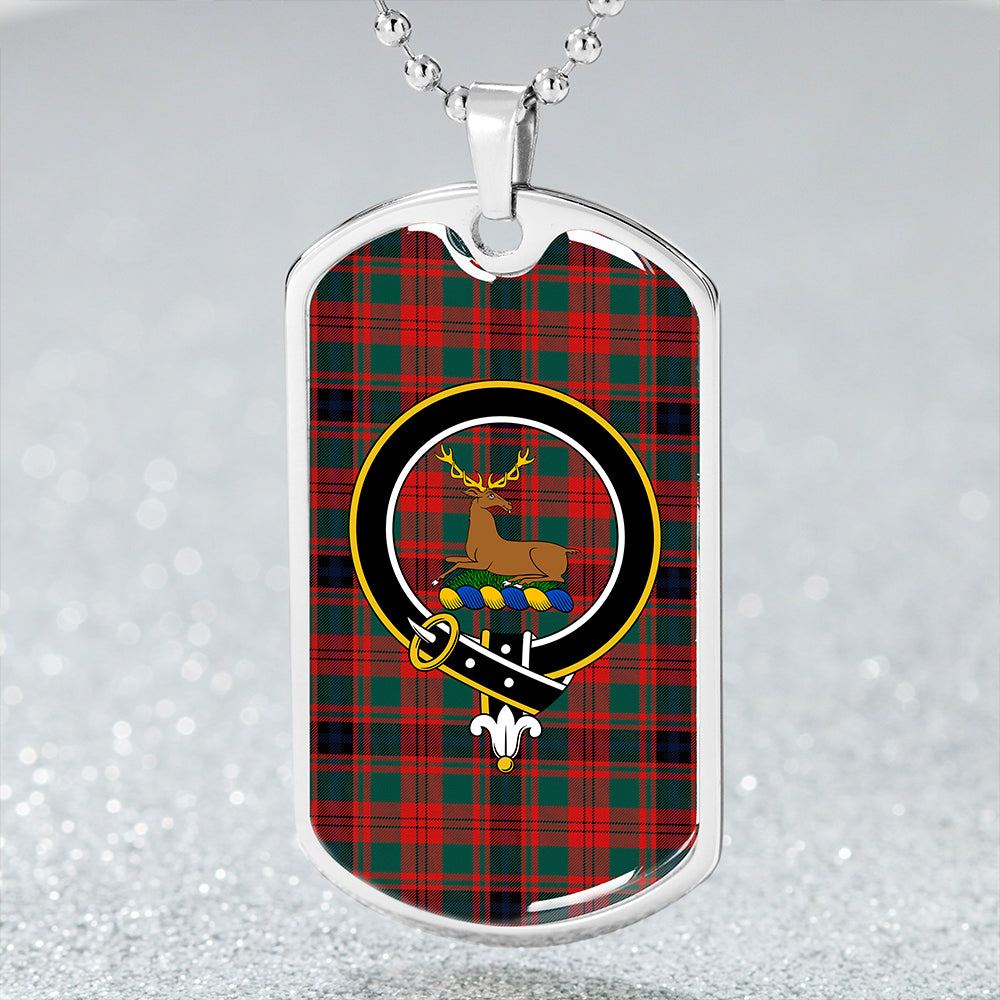 Fulton 1999 Modern Clan Badge Classic Tartan Dog Tag Necklace