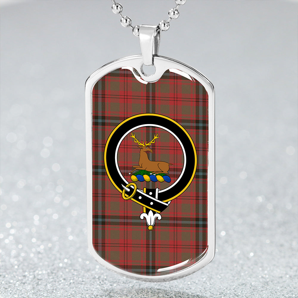 Fulton 1999 Weathered Clan Badge Classic Tartan Dog Tag Necklace