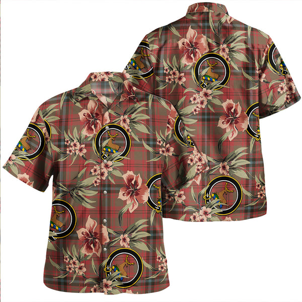 Fulton 1999 Weathered Clan Badge Tartan Aloha Hawaiian Shirt Tropical Old Style