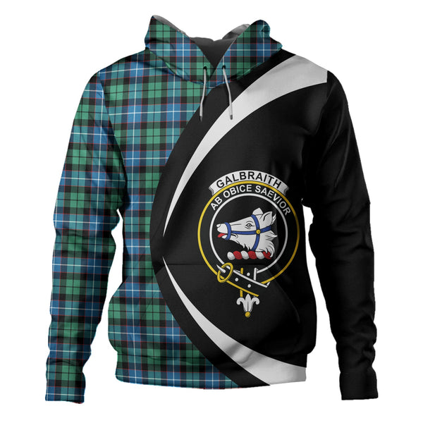 Galbraith Ancient Clan Badge Tartan Hoodie Circle Style