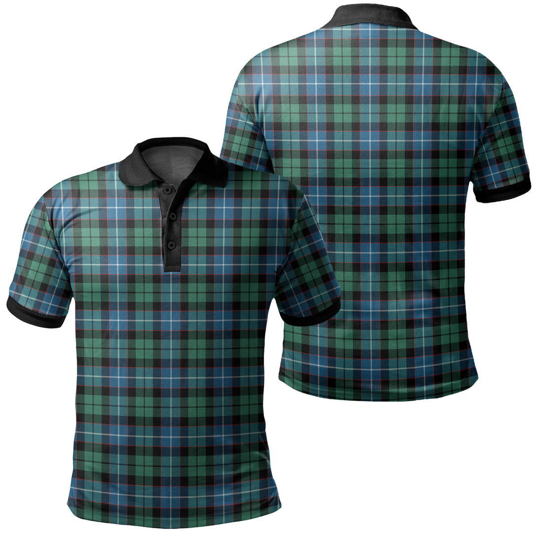 Galbraith Ancient Tartan Classic Polo Shirt Black Neck 2 Style