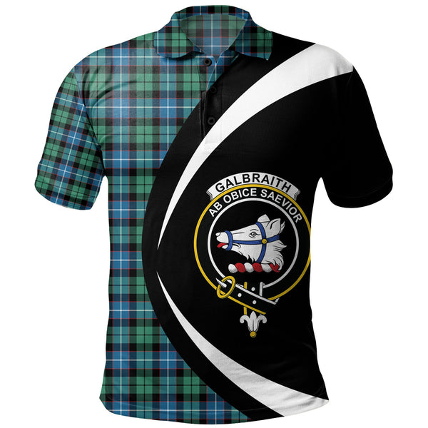 Galbraith Ancient Clan Badge Tartan Polo Shirt Circle Style Personalized