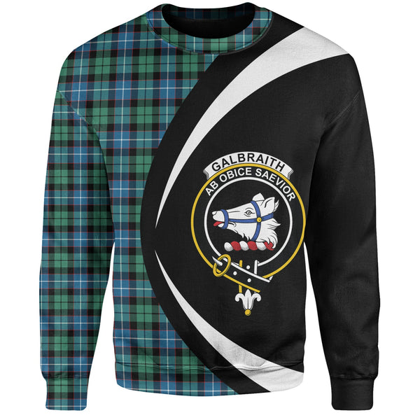 Galbraith Ancient Clan Badge Tartan Sweatshirt Circle Style Personalized