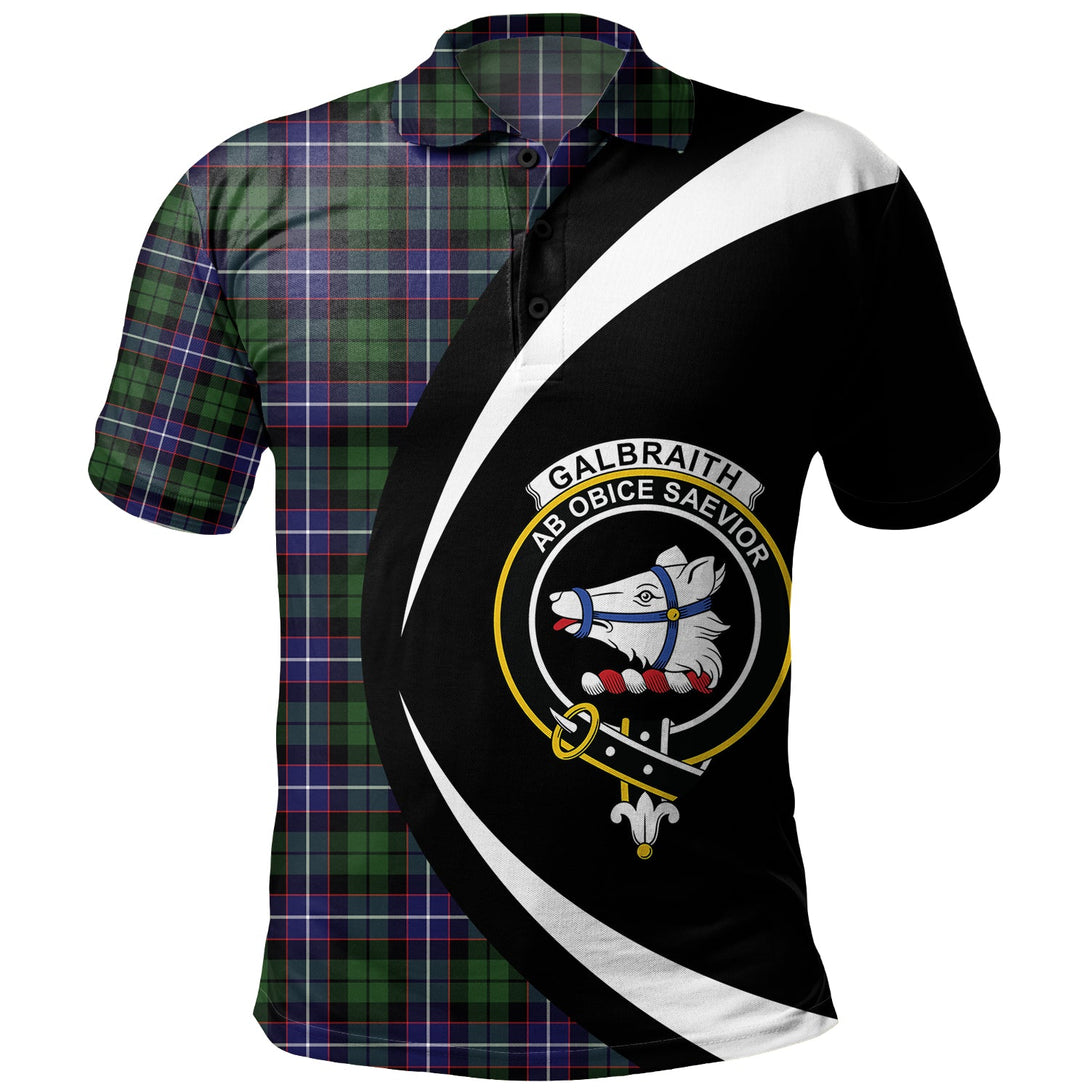 Galbraith Modern Clan Badge Tartan Polo Shirt Circle Style Personalized