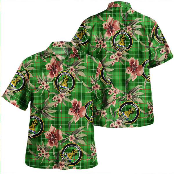 Galloway District Clan Badge Tartan Aloha Hawaiian Shirt Tropical Old Style