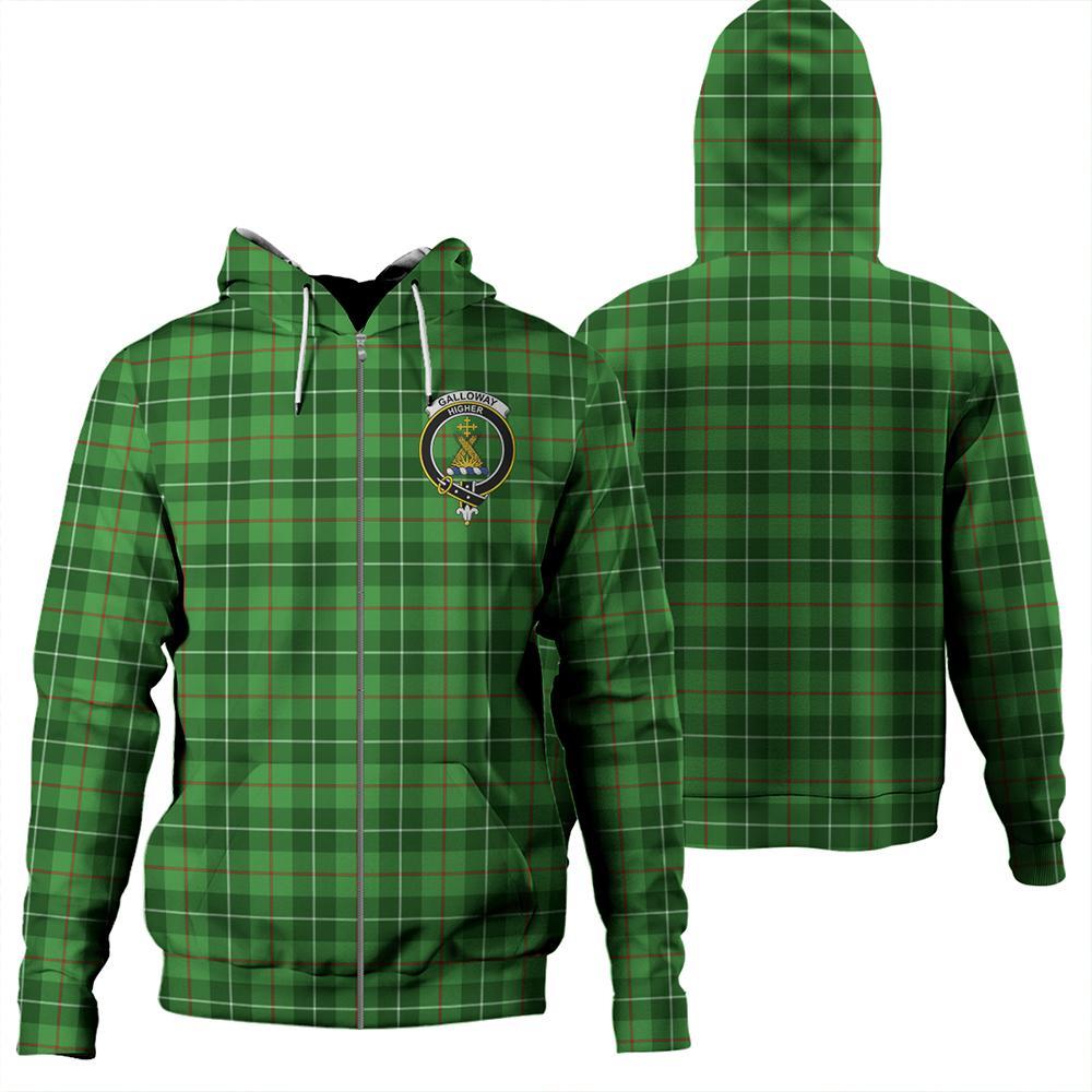 Galloway District Tartan Classic Crest Zipper Hoodie