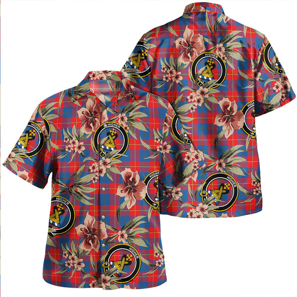 Galloway Red Clan Badge Tartan Aloha Hawaiian Shirt Tropical Old Style