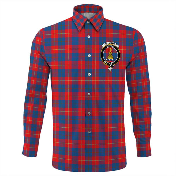 Galloway Red Tartan Classic Crest Long Sleeve Button Shirt