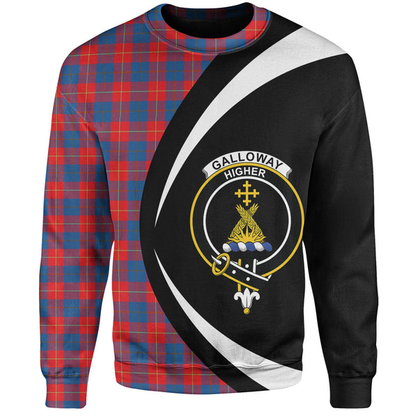 Galloway Red Clan Badge Tartan Sweatshirt Circle Style Personalized