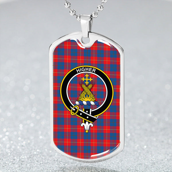 Galloway Red Clan Badge Classic Tartan Dog Tag Necklace