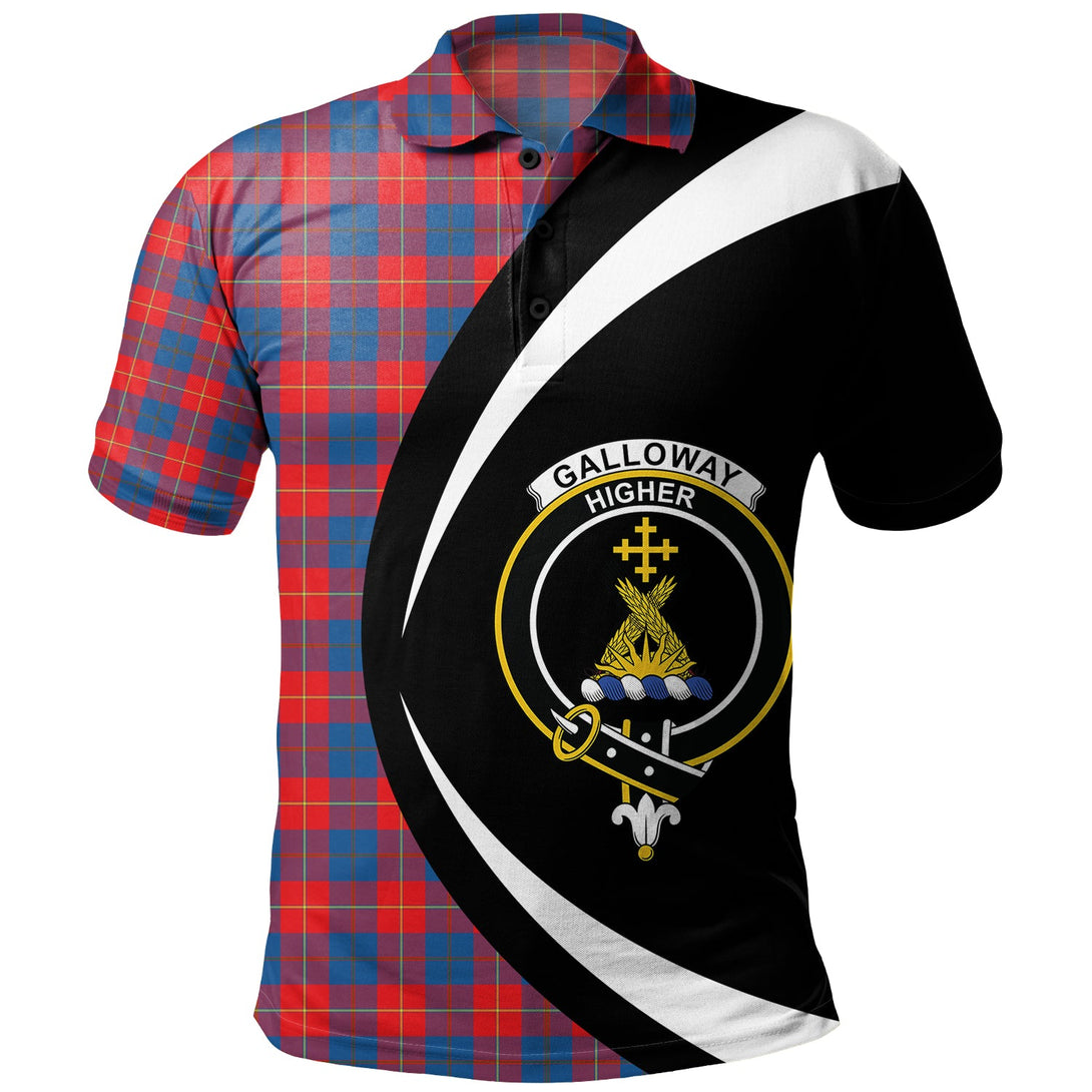 Galloway Red Clan Badge Tartan Polo Shirt Circle Style Personalized