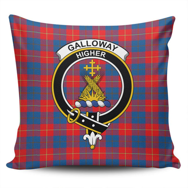 Galloway Red Tartan Classic Crest Pillow Cover