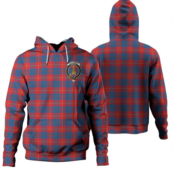 Galloway Red Tartan Classic Crest Hoodie