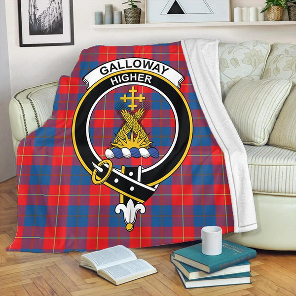 Galloway Red Tartan Crest Premium Blanket