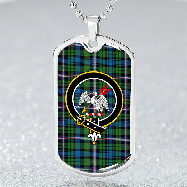 Gammell Ancient Clan Badge Classic Tartan Dog Tag Necklace