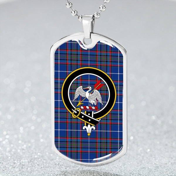 Gammell Dress Modern Clan Badge Classic Tartan Dog Tag Necklace