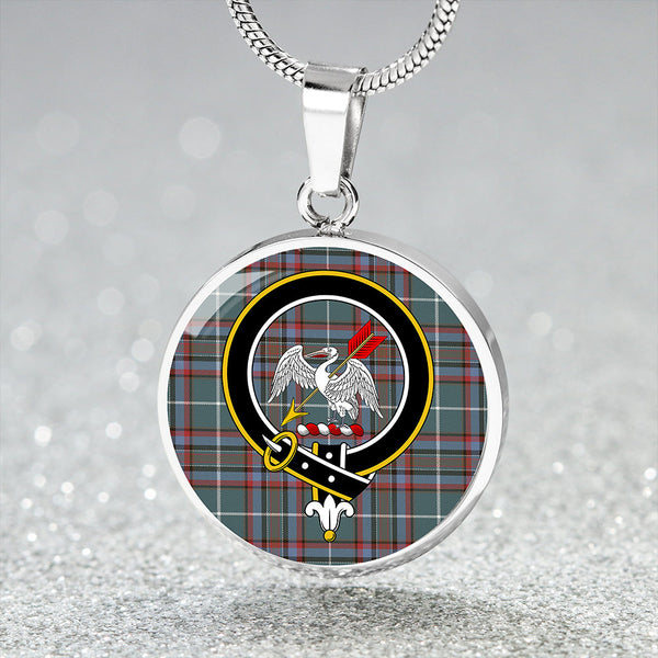 Gammell Dress Weathered Clan Badge Tartan Classic Circle Necklace