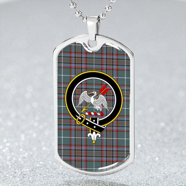 Gammell Dress Weathered Clan Badge Classic Tartan Dog Tag Necklace