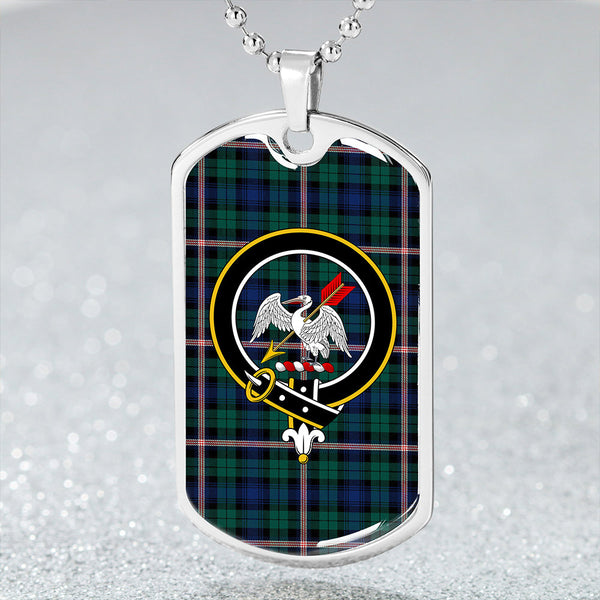 Gammell Modern Clan Badge Classic Tartan Dog Tag Necklace