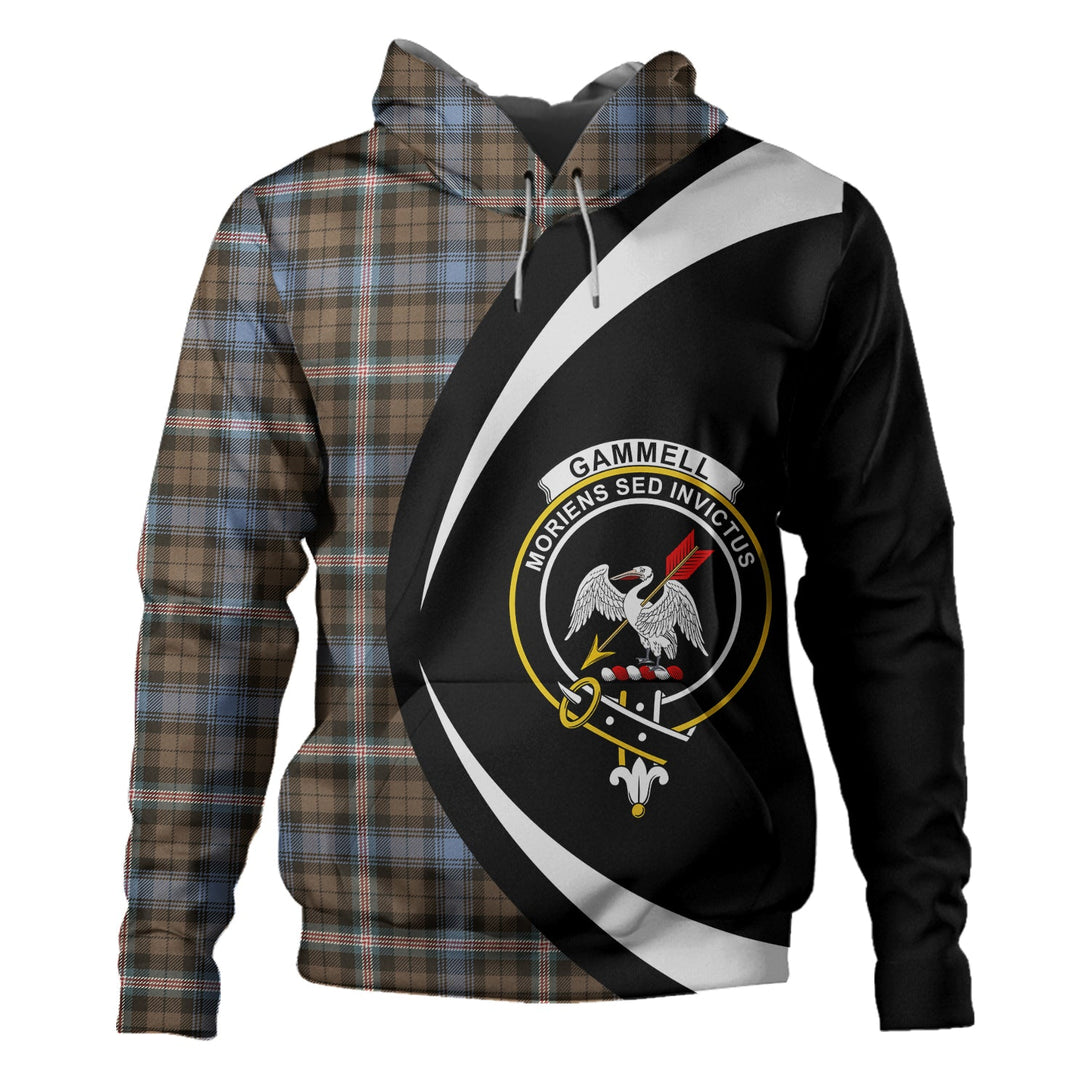 Gammell Weathered Clan Badge Tartan Hoodie Circle Style