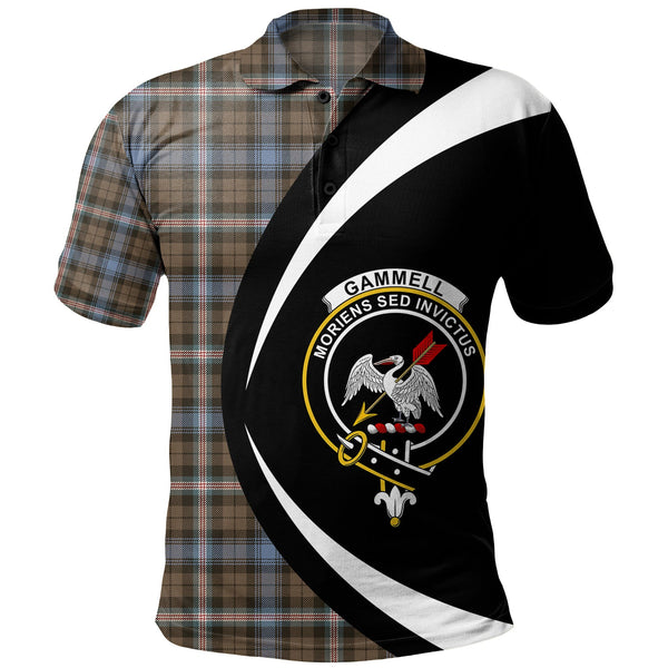 Gammell Weathered Clan Badge Tartan Polo Shirt Circle Style Personalized