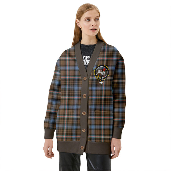 Gammell Weathered Clan Badge Tartan V-neck Cardigan