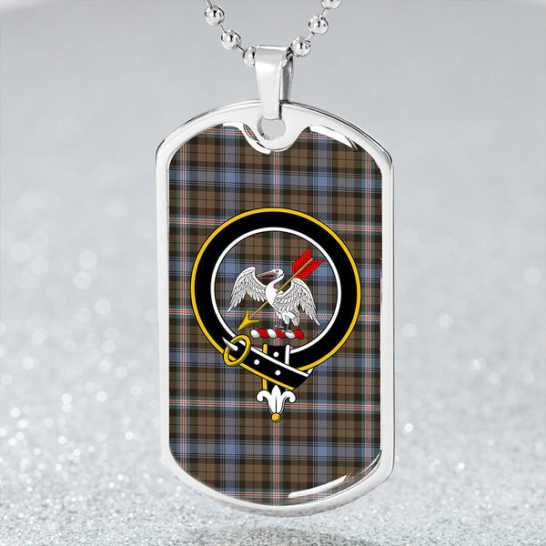 Gammell Weathered Clan Badge Classic Tartan Dog Tag Necklace